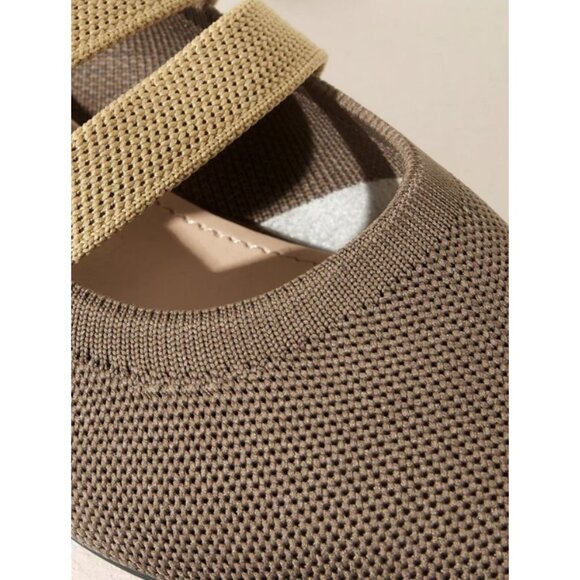 CUCCOO Women's Minimalist Pointed Closed Toe Slip-On Flat Mules Khaki Size 38 - Picture 7 of 13